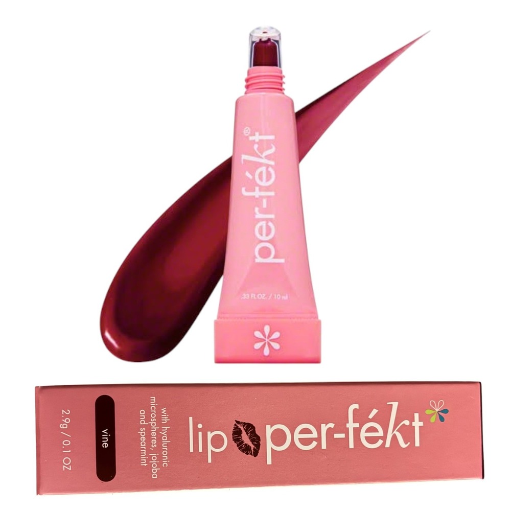 Per-fekt Lip Per-fekt Sheer Lip Gel Vine Hyaluronic Jojoba Moisturizing New